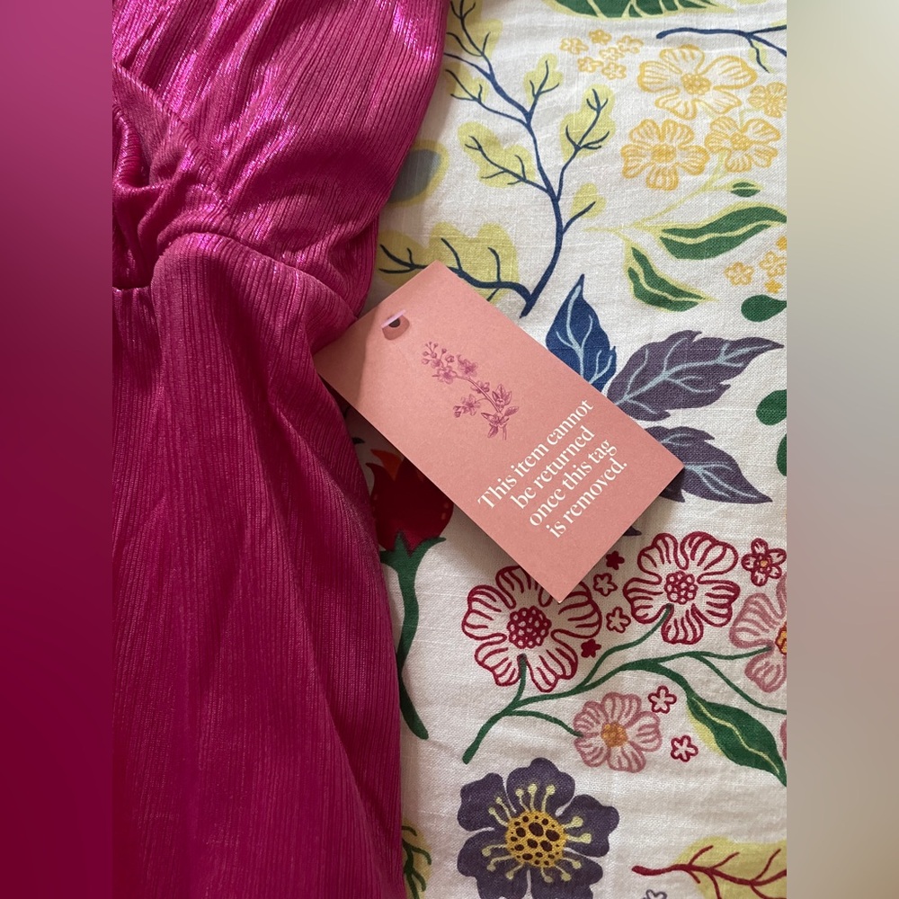 Ivy City Co Shimmery Fuchsia Wrap Midi Dress - Picture 7 of 12